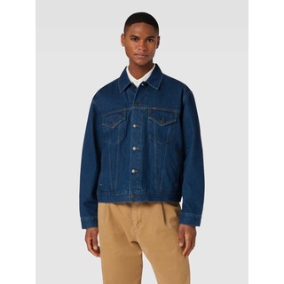 Jeansjacke im Used-Look mit aufgesetzten Taschen, Jeansblau, XL
