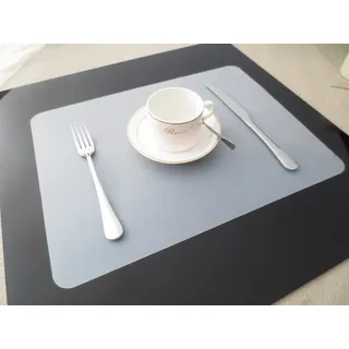 Tischset Platzset Clest F&H Silikon Sets Transparent Platzmatte gewebt aus Kunststoff 40x30 cm(2er Set)