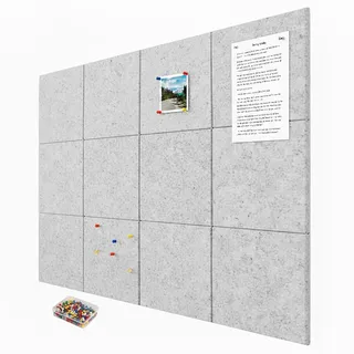 Relaxdays Filzpinnwand 30 x 30 cm Grau