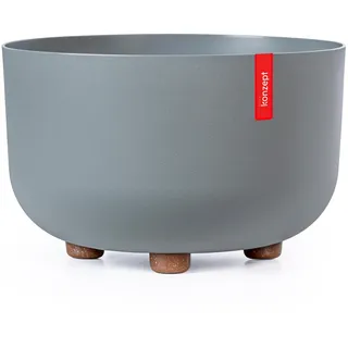 KONZEPT Blumentopf mit Füßen Ø 27 cm, großer Übertopf für innen & außen, UV-beständig & wetterfest – Grün