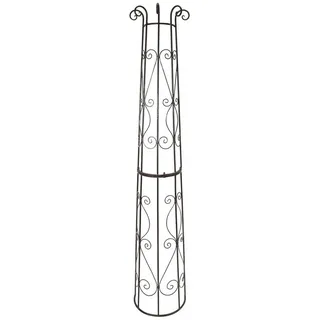 Dekoleidenschaft Rankgitter "Romance" aus Metall braun, halbrund für Fallrohr Rankhilfe Rankgerüst, für Kletterpflanzen in Antik Optik, Rankkegel, Rankturm, Ranksäule braun
