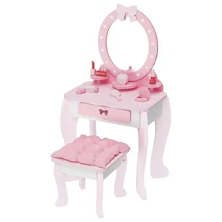 Playtive Schminktisch Kosmetiktisch Mädchen Hocker Spiegel Holz inkl. Zubehör