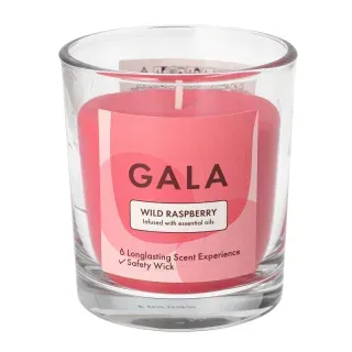 PAPSTAR "GALA" Duftkerze im Glas Ø 70 mm, 77 mm weinrot - Wild Raspberry "Mini Nutella", 6 x 1 Stück 6 Stück
