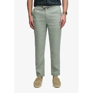 Leinenhose SUPERDRY "MERCHANT LINEN PANT", Herren, Gr. XL, N-Gr, bay grün, Web, Obermaterial: 100% Leinen, unifarben, regular fit normal, Hosen, aus Leinen, Regular Fit, mit Reißverschluss