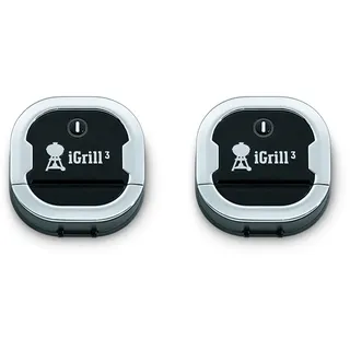Weber iGrill 3 - intelligentes Fleischthermometer mit Bluetooth inkl. Fühler, für Genesis II (und - LX) & Spirit II Serie, Kontrolle Smartphone App, Silber (7205) (Packung mit 2)