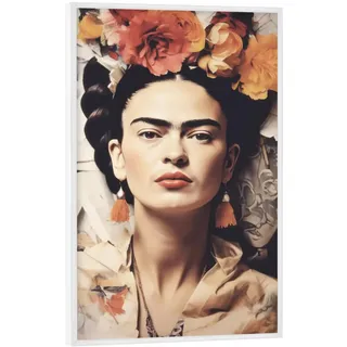 artboxONE Poster mit weißem Rahmen 60x40 cm Natur Beauty Frida face - Bild Frida Kahlo Bild