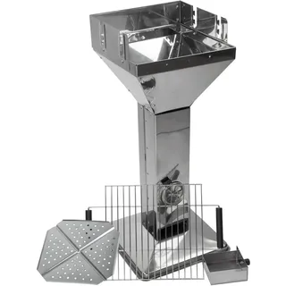 Säulengrill Edelstahl Design Merida 3-fach Höhenverstellbar 7,3kg Holzkohlegrill
