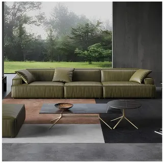 Xlmoebel Big-Sofa Big Sofa 6 Sitzer Leder Große XXL Couch Wohnzimmer Designer Sofa, 6 Sitzer, Hergestellt in Europa grün