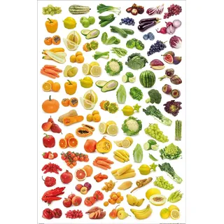 1art1 Kochkunst Poster Regenbogen Aus Obst Und Gemüse Plakat | Bild 91x61 cm