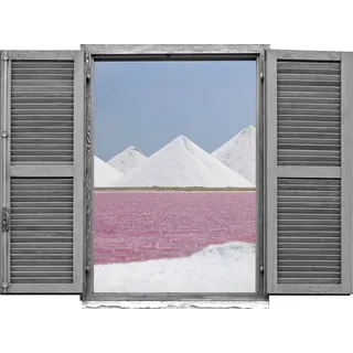 queence Wandtattoo Rotes Meer mit Dünen (1 St), Wandsticker, Wandbild, selbstklebend, 3D, Fenster rot