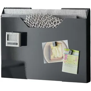 Yamazaki Tischset-Aufbewahrung, Schwarz, Metall, 50x36x3 cm, Wohntextilien, Tischwäsche, Tischsets