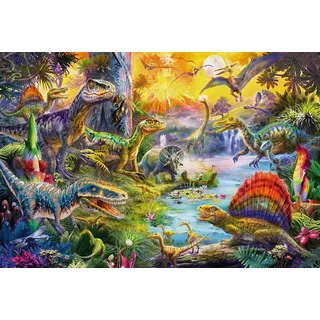Schmidt Spiele Dinosaurier. Puzzle 60 Teile, mit Add-on (Dinosaurier-Figuren-Set)