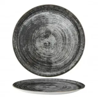 Pizza-/Pfannkuchenteller | Porzellan | Schwarzes Holz | Ø310mm