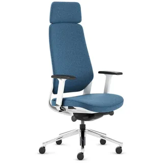 Aktion: Bürodrehstuhl Teamo Plush Plus mit Nackenstütze weiß-blau