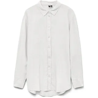 VERO MODA Damen Hemd Basic Rundhals Bluse Locker geschnitten Oberteil - M
