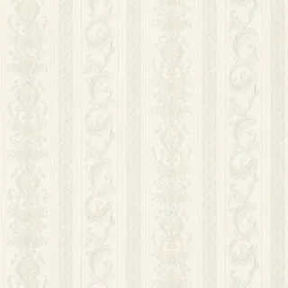 Bricoflor Landhaus Tapete Elegant Barock Vliestapete mit Streifen in Creme Weiß Nostalgische Wandtapete mit Ornament aus Vinyl für Schlafzimmer