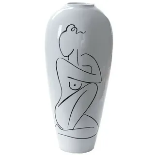 Vase DKD Home Decor abstrakt Weiß Harz Moderne (34 x 34 x 73.5 cm)