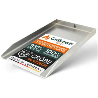 Grillrost.com Das Original Grillplatte 44,3 x 26 cm Edelstahl Silber/Weiß