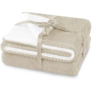 AmeliaHome Kuscheldecke 220 x 240 cm Beige