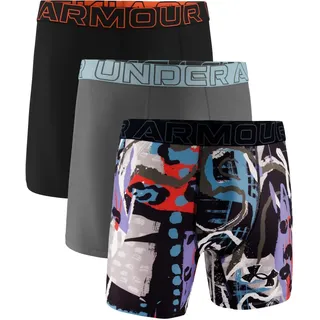 3er Pack UNDER ARMOUR Performance Tech Graphic 6" Boxershorts Herren 438 - blue haze L