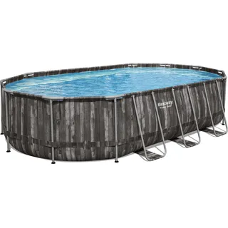 BESTWAY Power Steel Frame Pool oval Set 610 x 366 x 122 cm inkl. Filterpumpe