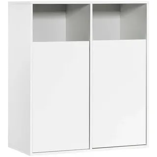 mokebo Wäscheschrank Weiß, Holzwerkstoff, 80x95x40 cm, Ordnen & Aufbewahren, Wäschekörbe & Tonnen