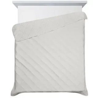 Design91 Tagesdecke Bettüberwurf ALARA5, Gesteppte, zweiseitige Decke 170x210 200x220 220x240 grau|silberfarben 170 cm x 210 cm