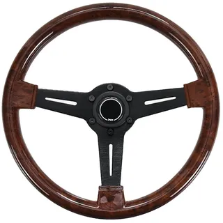 YTAFONPO Universal Rennlenkrad 14 Zoll Holzmaserung Racing Lenkrad 350mm Retro Tiefe Mais Driften Sport Lenkräder Universal(A)