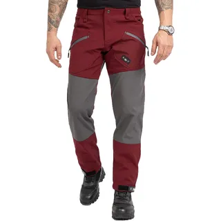 Rock Creek Herren Softshell Hose Cargohose Outdoorhose Wanderhose Herrenhose Wasserdicht Skihose Arbeitshose Winterhose Trekkinghose H-245 Weinrot S - S