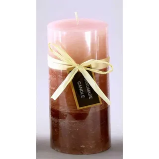 Stumpenkerze Premium Blending Colors Farbenmix 7x14 cm Echtwachskerze mit langer Brenndauer (Altrosa-Mix, 1)