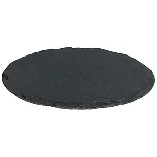 Novaliv Schieferplatte rund 20 cm Schiefer Platte Schieferteller Servierteller Servierplatte Schiefer Teller Deko schmall Platzteller