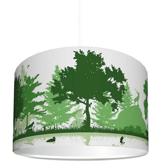 STIKKIPIX Lampenschirm KL48, Kinderzimmer Lampenschirm "Waldtiere grün", kinderleicht eine Tier-Lampe erstellen, als Steh- oder Hängeleuchte/Deckenlampe, perfekt für Jungen & Mädchen grün