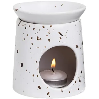 Aromalampe aus Keramik, Duftlampe für ätherische Öle, Duftwachs & Räucherstövchen, Weihrauchbrenner im matten Design
