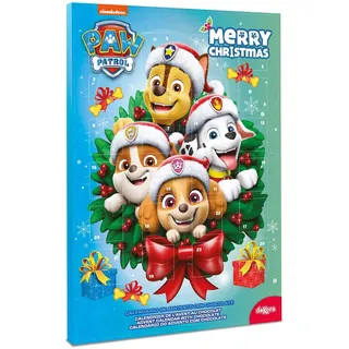dekora Paw Patrol Adventskalender mit Girlande – mit 24 Pralinen – insgesamt 50 g – Milchschokolade – natürliche Farbstoffe – speziell für Weihnachten