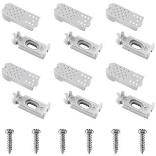 NCEJNY 6er Set Plissee Halterung Ersatzteile mit 6 Schrauben, Universal Spannschuhe für Plissee & Faltstore, Klemmträger Zubehör Set für Fenster Montage, Weiß