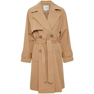 ICHI IHELOVA JA Damen Trenchcoat Jacke Übergangsmantel Trenchcoat Kurzmantel, Größe:40, Farbe:Tannin (171320) - 40