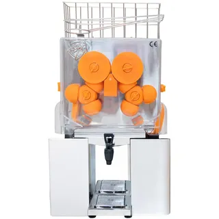 Kommerzielle automatische Orangensaftpresse Zitruspresse Orangenpresse Elektrisch; Entsafter 220V 120W Edelstahl 40–50% Ausbeute 22 Orangen pro Minute, 1,8 m Kabel Hahn, Gastro, Supermärkte, Cafes