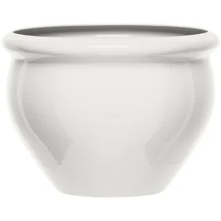 Emsa 512669 Blumenkübel für Innen- und Außenbereich, Glasurkeramik-Optik, Ø 32 cm, Perlweiss, Siena Nobile