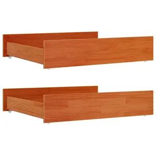 vidaXL Bettschubladen 2 Stk. Wachsbraun Massivholz Kiefer