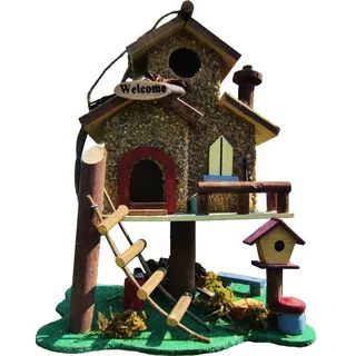 HÜWÜKNÜ Nistkasten Vogelhaus zum Aufhängen, ``Pfadfinder`` Handarbeit aus Holz