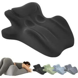 SWZEC Couple Pillow, Ergonomic Posture Support for Spinal, Multi-Functional Bed Pillows, 27° Perfect Position (Schwarz)