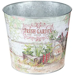 Florists Products Übertopf Vintage Metall Blumentopf Bunt - Garten Balkon Deko 18cm