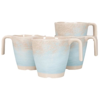 GIMEX Tasse Kaffeebecher Mug - Stone Line Beige, Set 4 Stück, Melamin beige