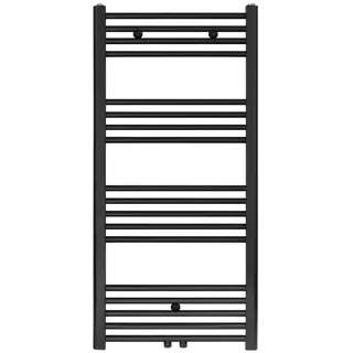 Belrad Badheizkörper 1200 x 600 mm 616 W schwarz matt Mittelventil