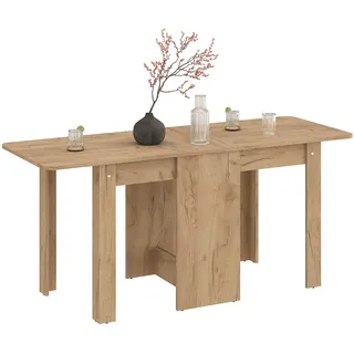 KOMTO Esstisch Klappbar – Klapptisch Honig Eiche, Küchentisch für 2-4 Personen, Ausklappbarer Tisch für kleine Räume | Dining Table MOVA 163 x 60 x 72,6 cm