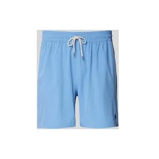 Badehose mit elastischem Bund Modell 'TRAVELER', Hellblau, L
