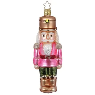 INGE-GLAS® Christbaumschmuck, Christbaumschmuck Nussknacker 15cm Glas Figur Rosa / Bunt braun|rosa