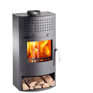 Kamin Thermia Borneo economic Werkstattofen grau Ofen Holz schnell Wärme 6kw