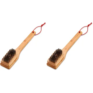 Weber Bambus Grillbürste - Groß, 46cm, mit langem Griff, langlebigen & rostfreien Edelstahlborsten, für effektive Reinigung Aller Grills geeignet, aus nachhaltigem Material - Braun (6275)