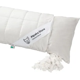 Alpaka Kopfkissen, weiches Füllung, ergonomisches Design (Schafwollkügelchen, 40 x 80 cm)